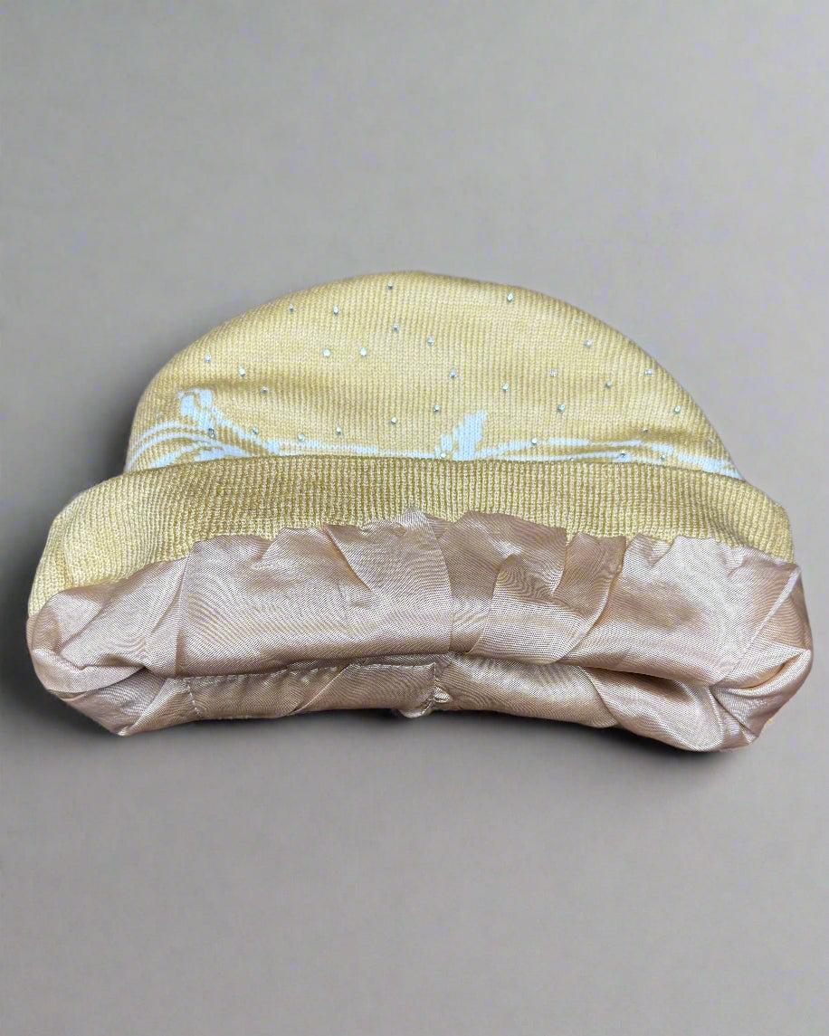 "Desert Cream" Trust God Silk Lined Crown Beanie