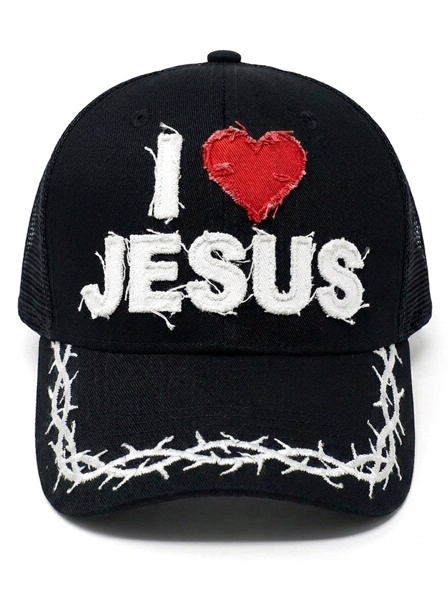 Black Crowned Saints I Love Jesus hat