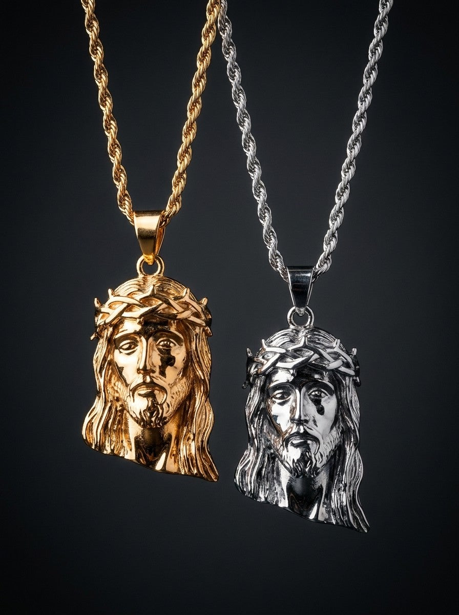 Gold and silver Crowned Saints Jesus Piece