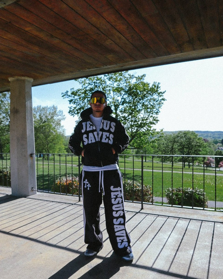 Black Jesus Saves Sweatpants - Crowned Saints