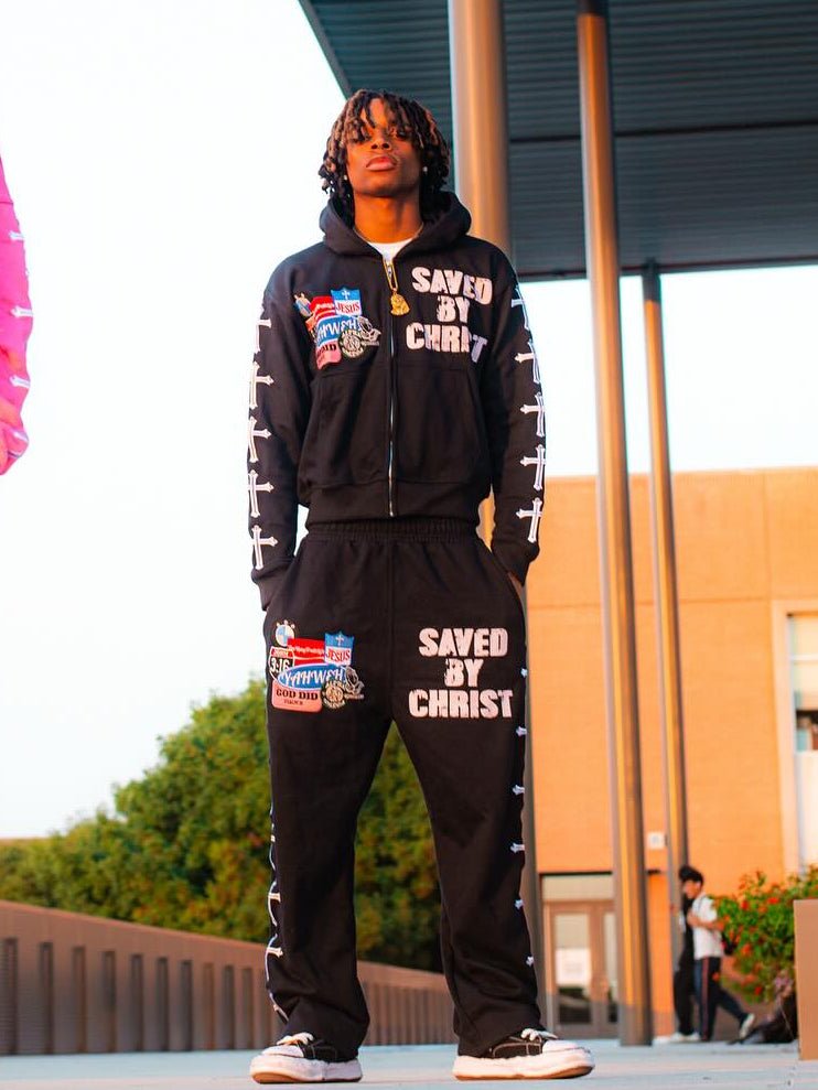Black Savior Sweatpants - Crowned Saints