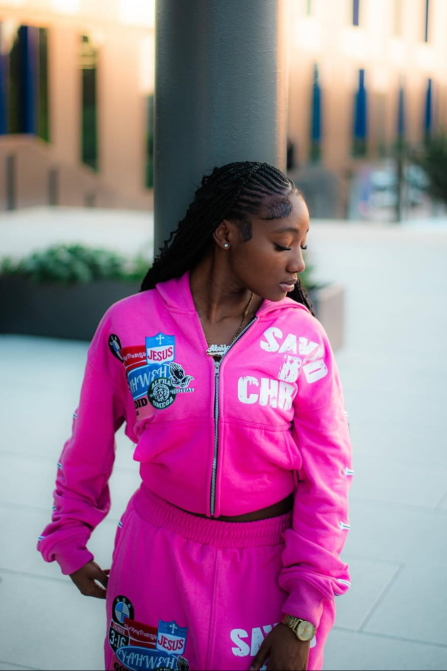 "Pink" Savior Zip Up Hoodie