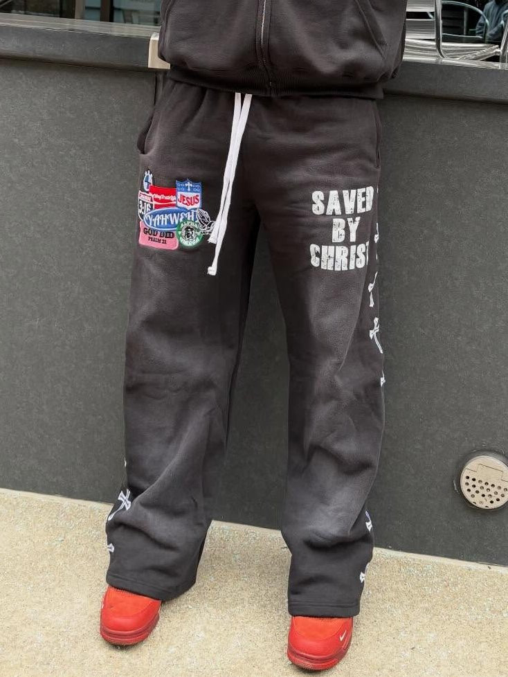 Black Savior Sweatpants - Crowned Saints