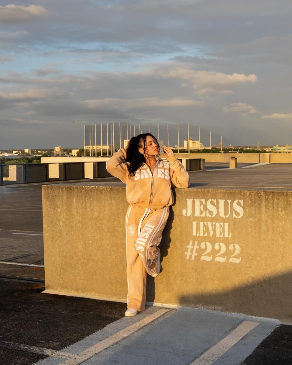 Cream Jesus Saves Sweatpants - Crowned Saints