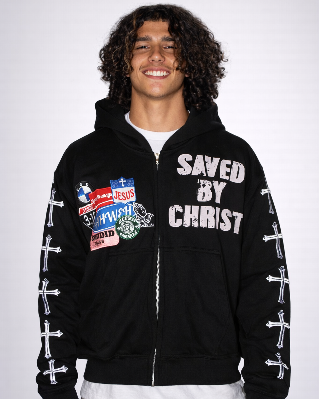 "Black" Savior Zip Up Hoodie