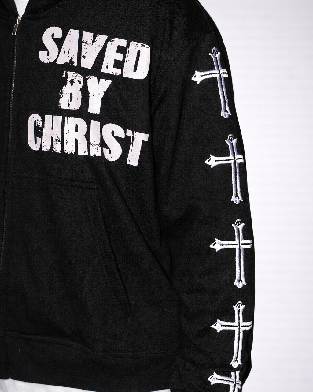 "Black" Savior Zip Up Hoodie