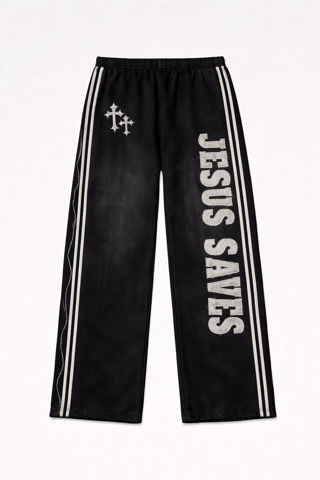 "Ash Black" Jesus Saves Sweatpants