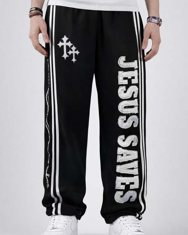 "Ash Black" Jesus Saves Sweatpants