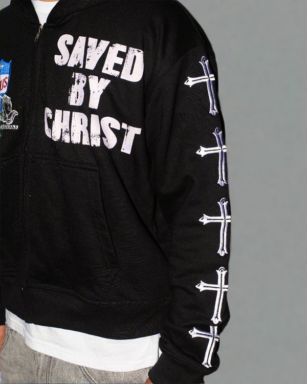 "Black" Savior Zip Up Hoodie