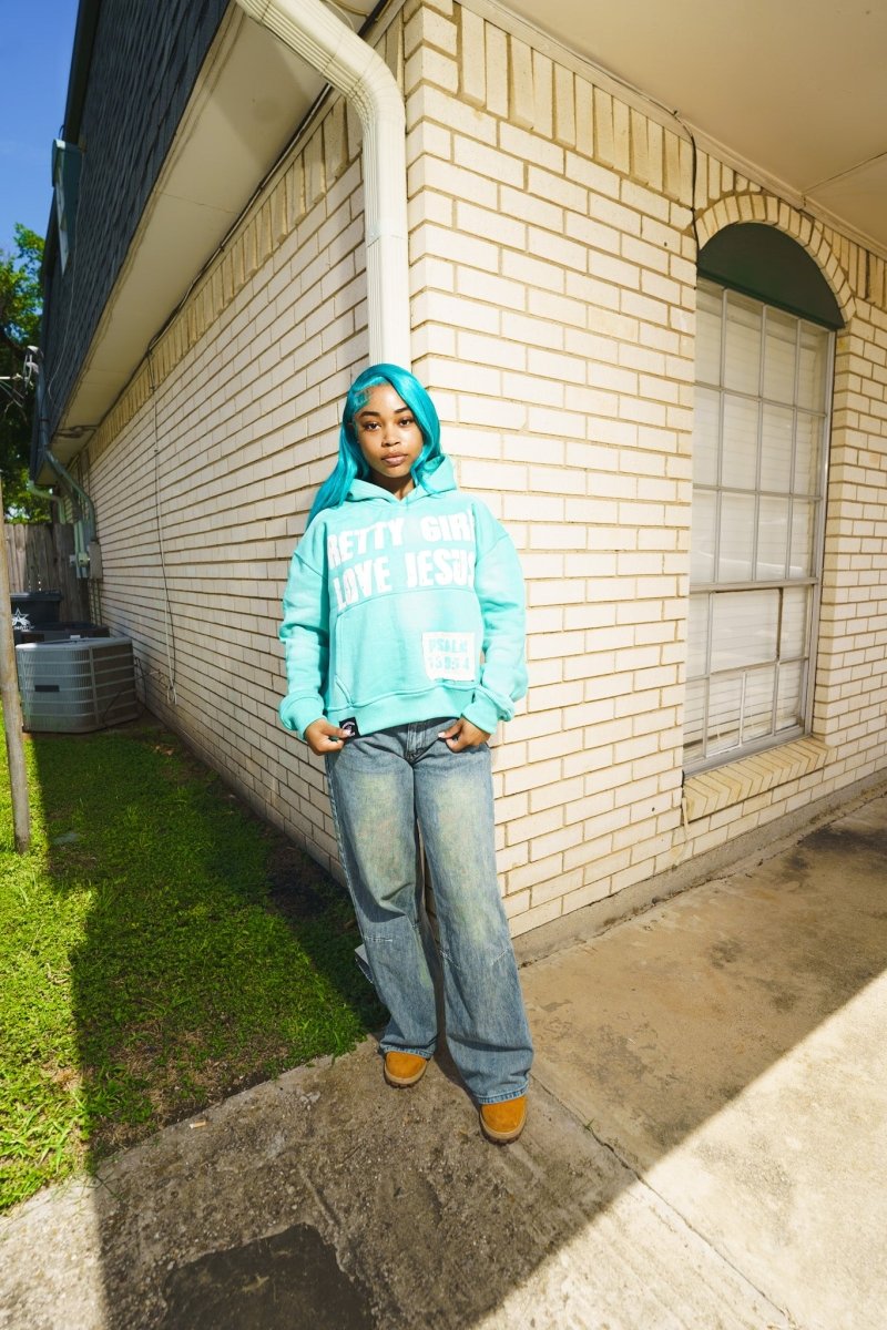 "Azure Blue" Pretty Girls Hoodie - Crowned Saints