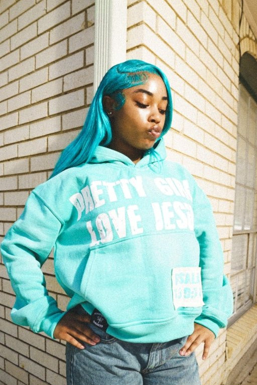 "Azure Blue" Pretty Girls Hoodie - Crowned Saints