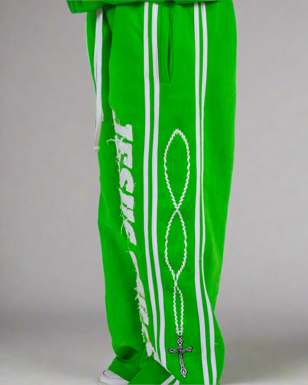 "Lime Green" Jesus Saves Sweatpants