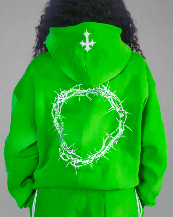 "Lime Green" Jesus Saves Zip Up Hoodie