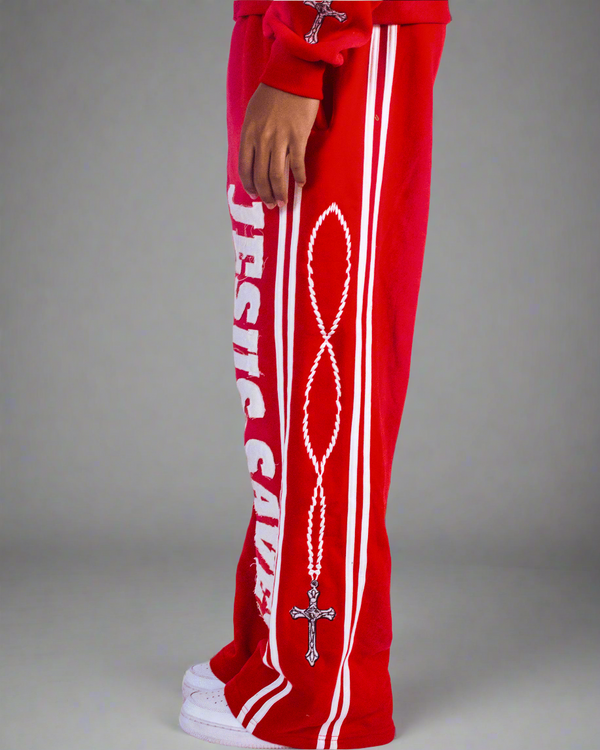 "Crimson Red" Jesus Saves Sweatpants