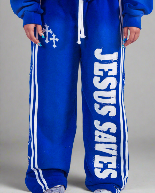 "Ocean Blue" Jesus Saves Sweatpants