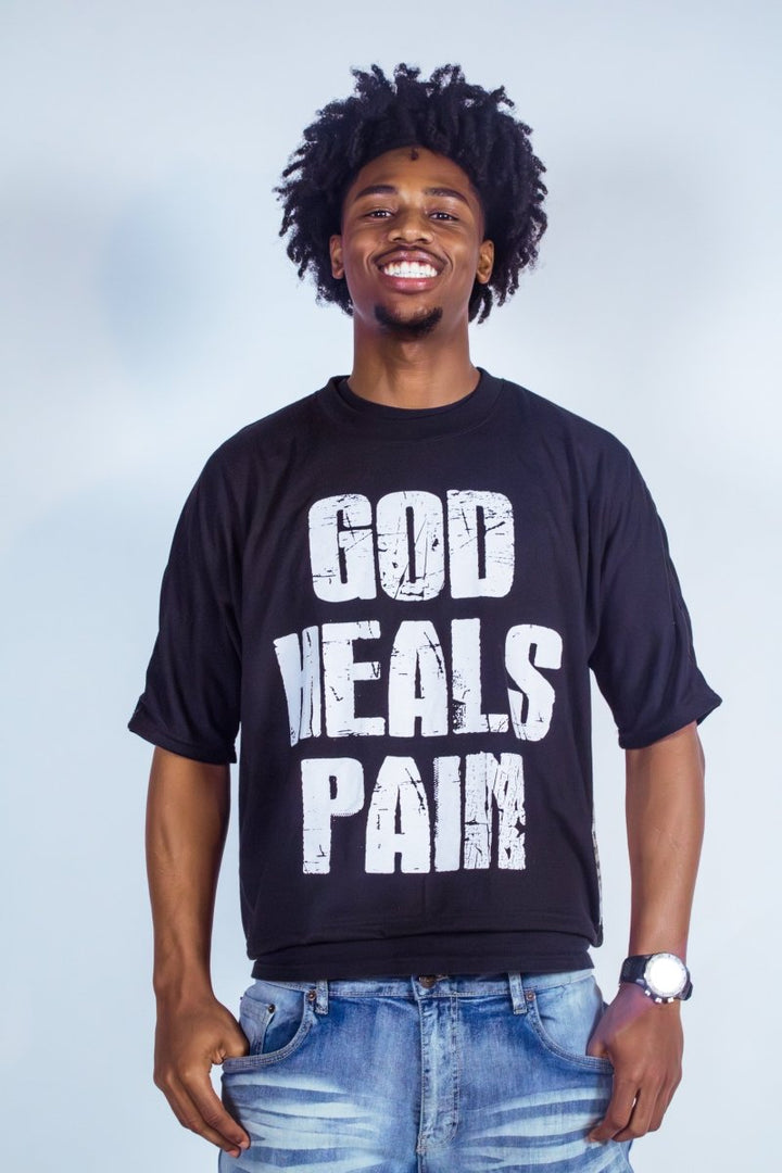 Black Healed Boxy Tee - Crowned Saints