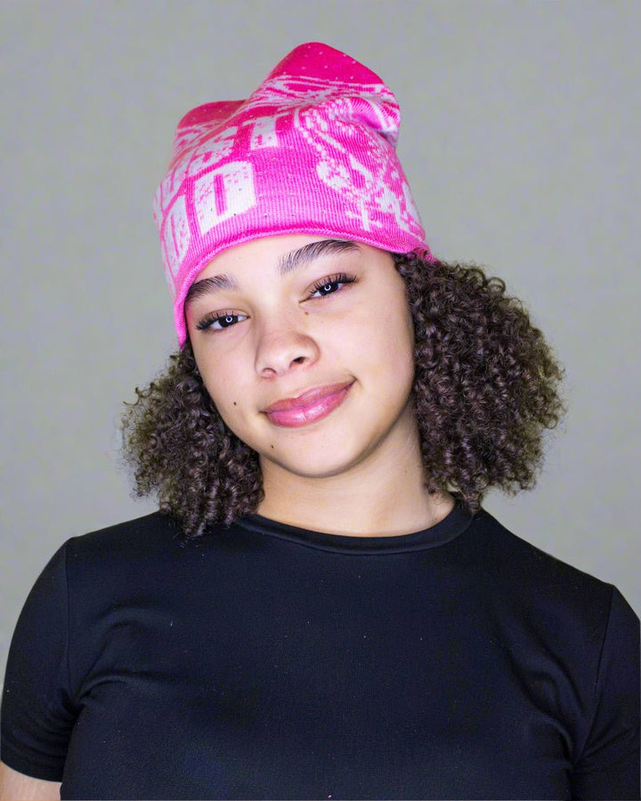 "Luminous Pink" Trust God Silk Lined Crown Beanie - Crowned Saints