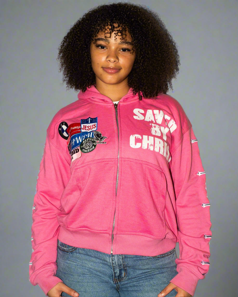 "Pink" Savior Zip Up Hoodie