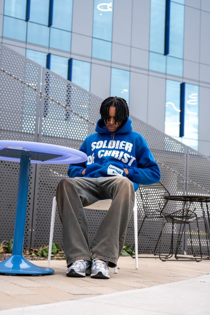 Blue Soldier Hoodie - Crowned Saints