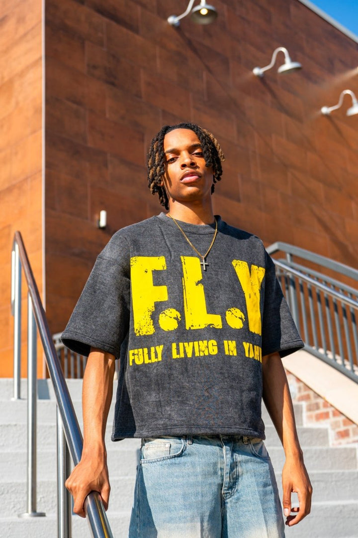 Black F.L.Y Tee - Crowned Saints