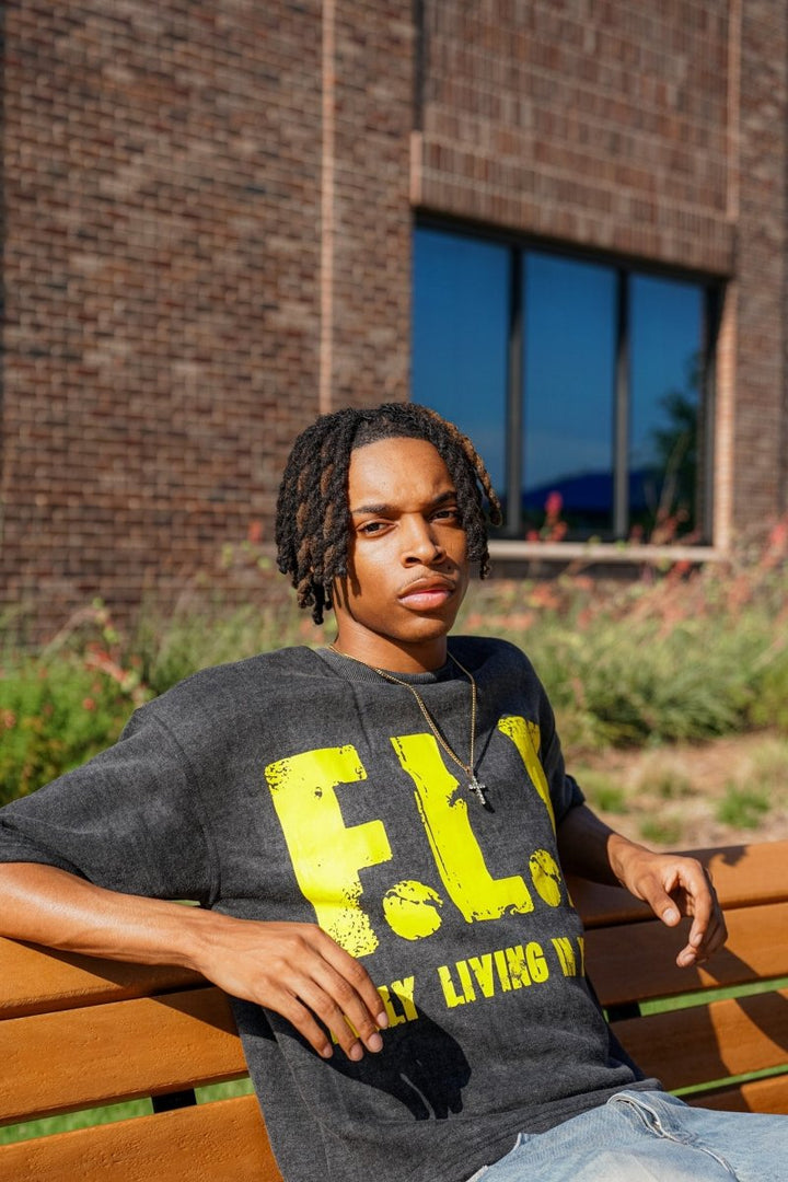 Black F.L.Y Tee - Crowned Saints