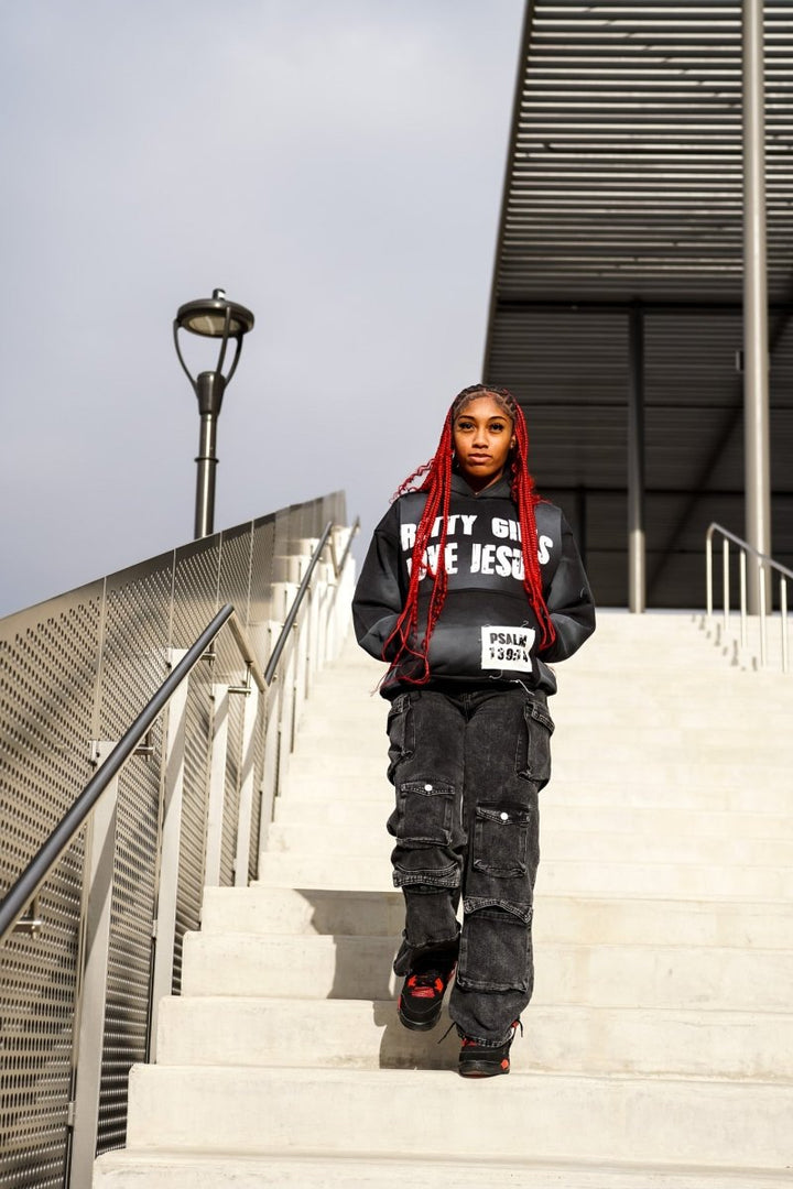 "Ash Black" Pretty Girls Hoodie - Crowned Saints