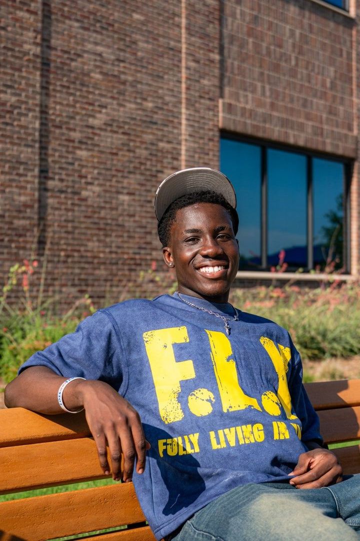 Blue F.L.Y Tee - Crowned Saints