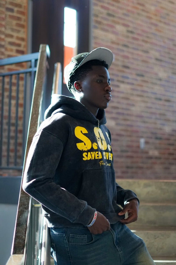 "Black" S.O.S. Hoodie - Crowned Saints