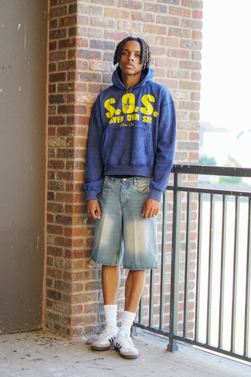 "Blue" S.O.S. Hoodie - Crowned Saints