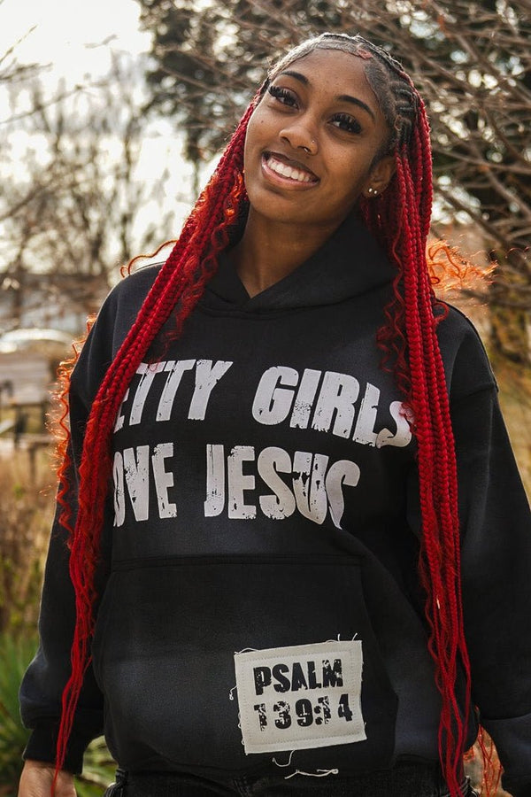 "Ash Black" Pretty Girls Hoodie - Crowned Saints