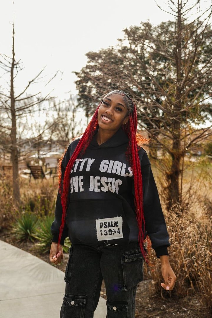 "Ash Black" Pretty Girls Hoodie - Crowned Saints