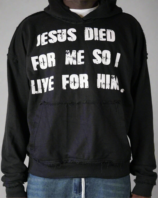 "Ash Black" Reversed Sacrifice Hoodie