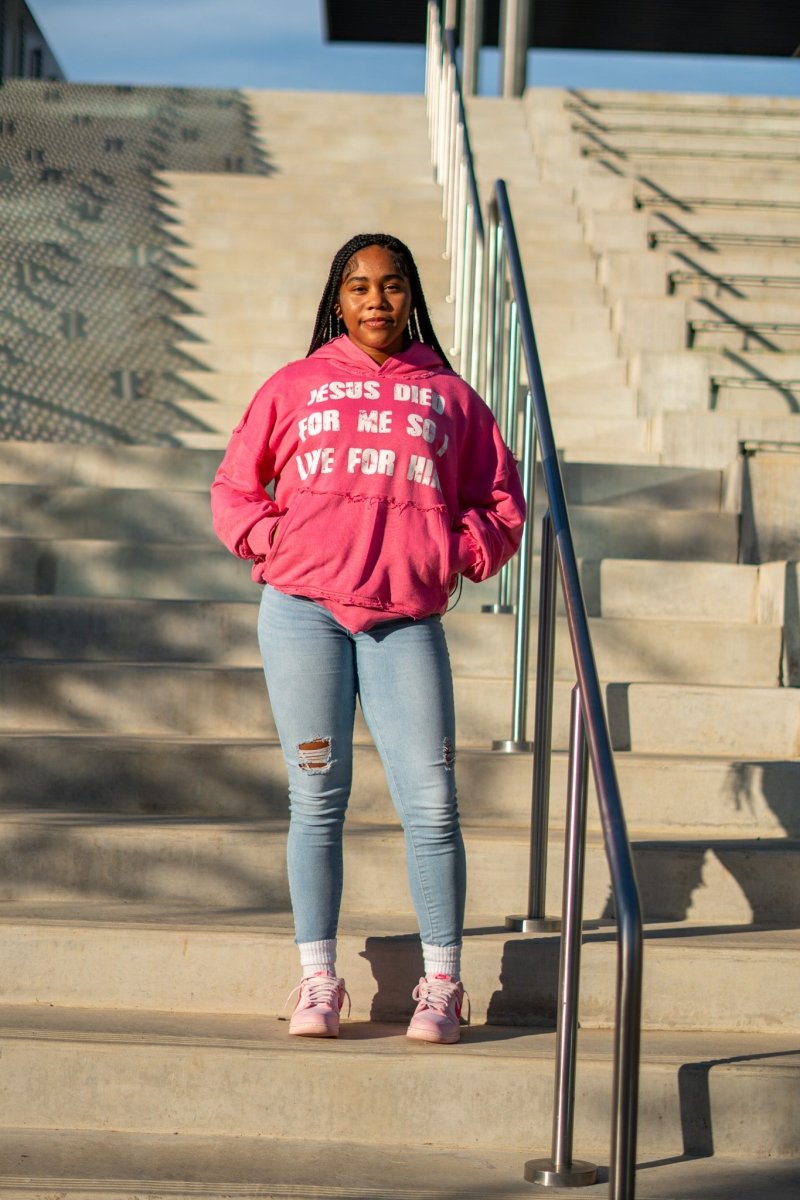 Pink Reversed Sacrifice Hoodie - Crowned Saints