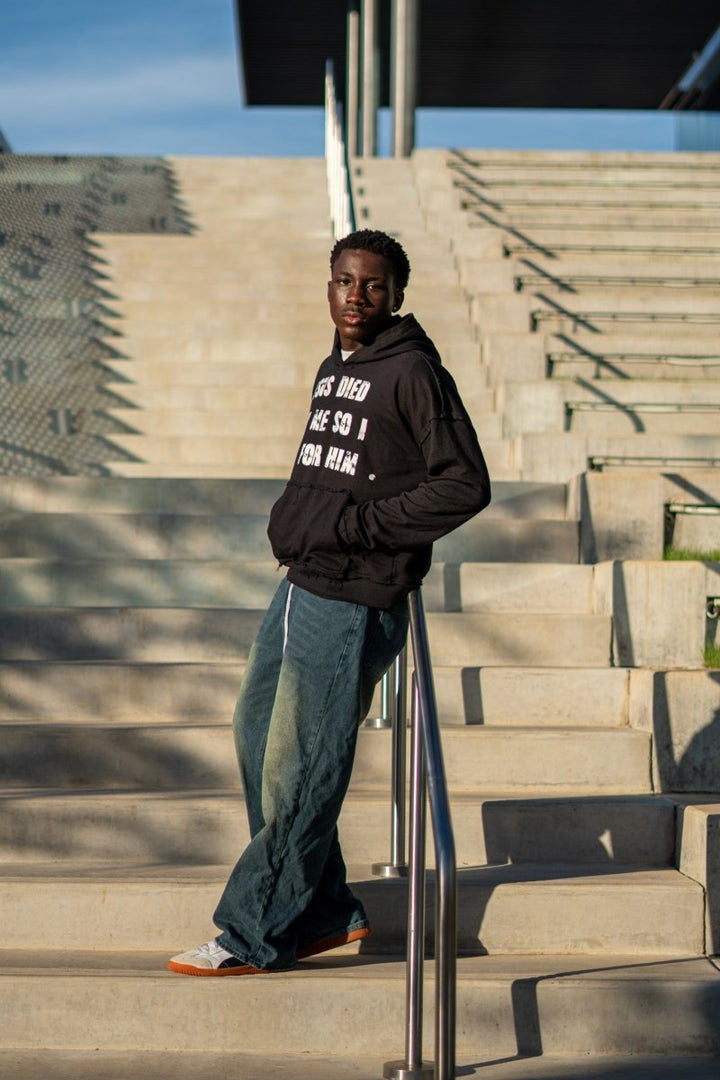 Black Reversed Sacrifice Hoodie - Crowned Saints