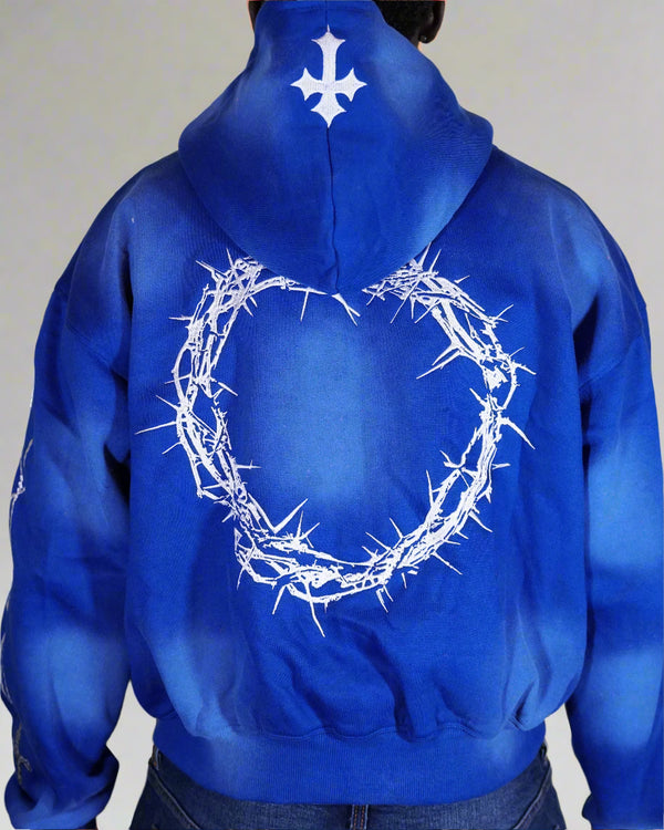 "Ocean Blue" Jesus Saves Zip Up Hoodie