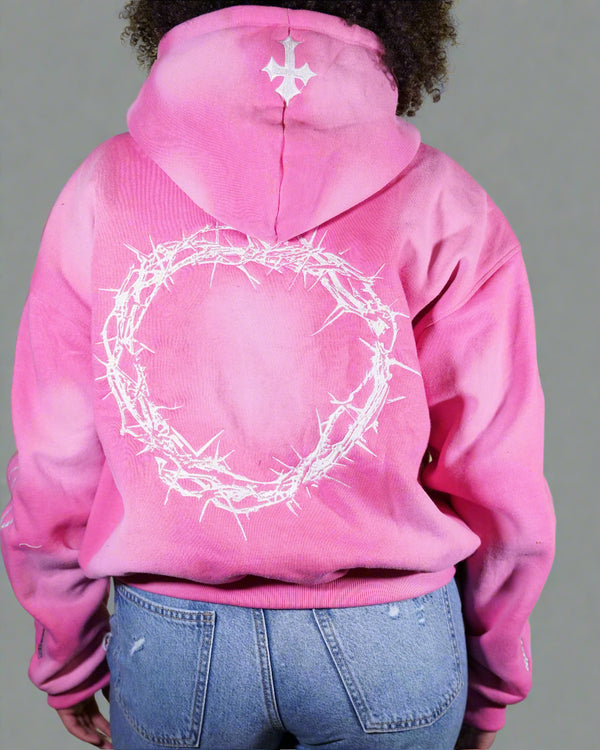 "Luminous Pink" Jesus Saves Zip Up Hoodie