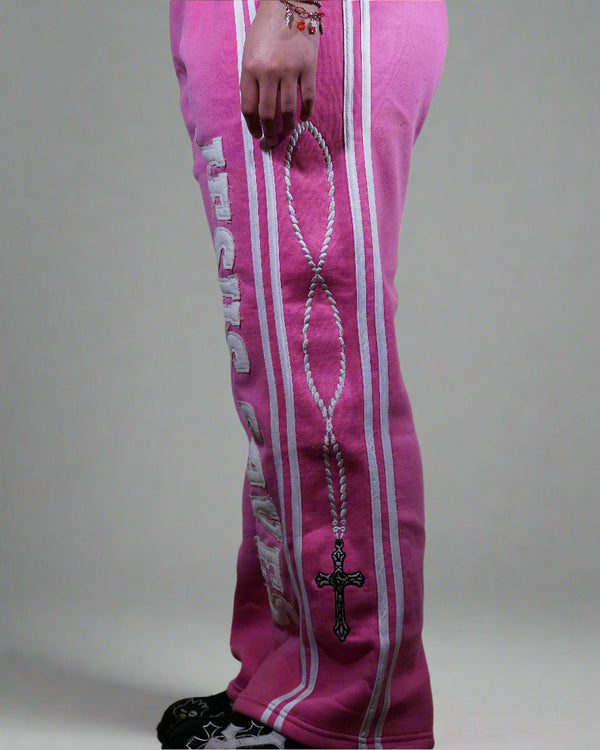 "Luminous Pink" Jesus Saves Sweatpants