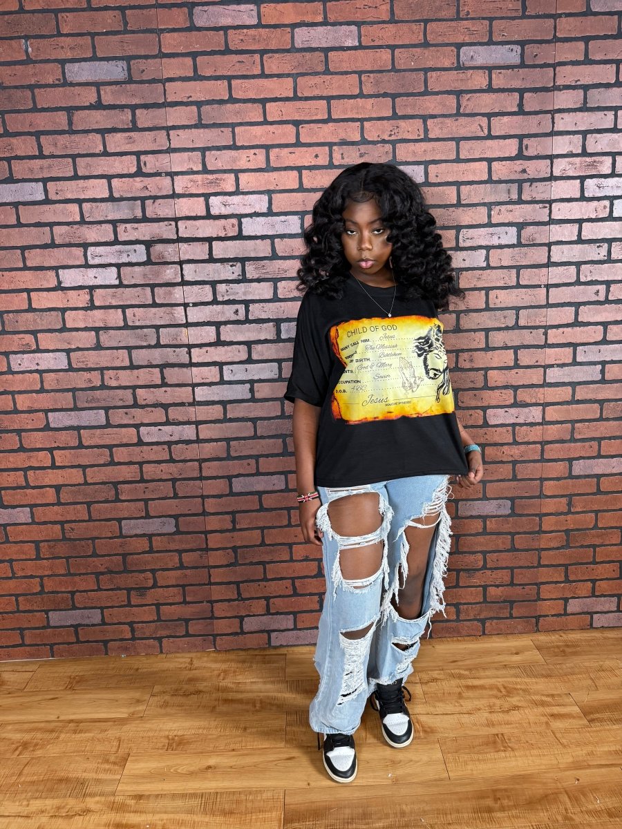 Midnight Black Identity Boxy Tee - Crowned Saints