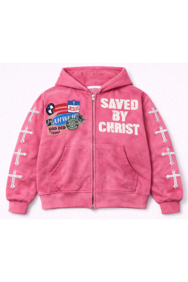 "Pink" Savior Zip Up Hoodie