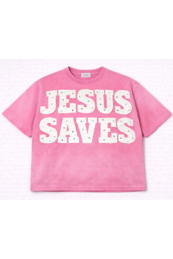 "Pink" Savior Jeweled Tee