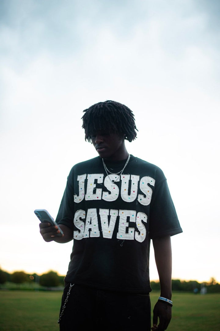 Black Savior Jeweled Tee - Crowned Saints
