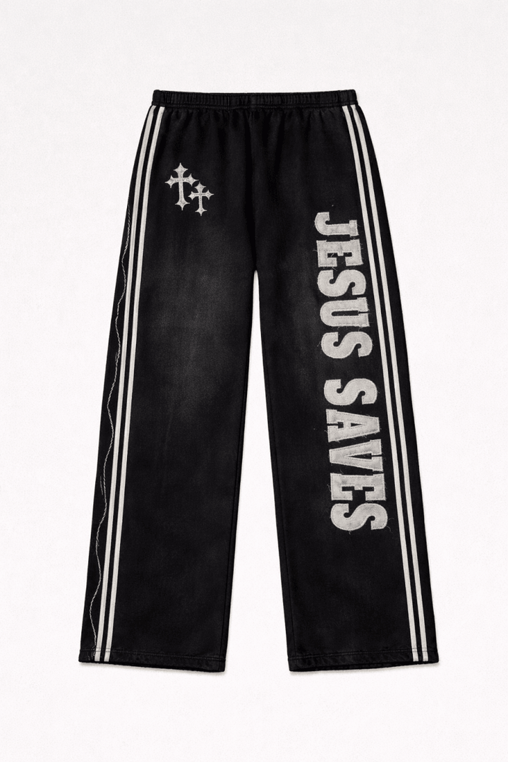 Black Jesus Saves Sweatpants - Crowned Saints