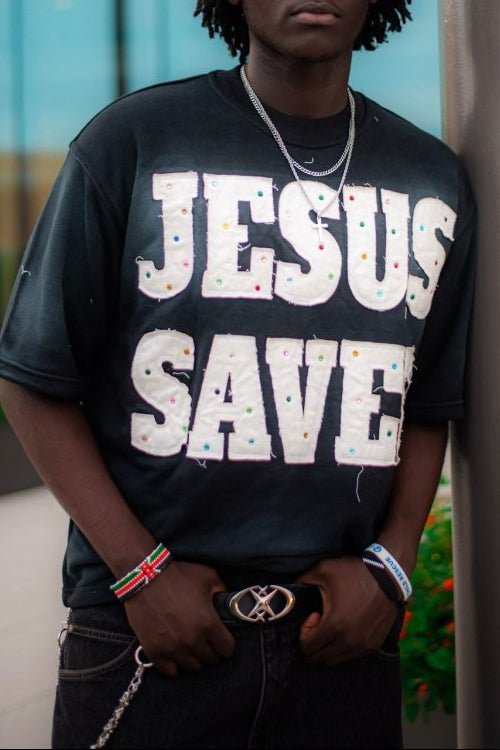 Black Savior Jeweled Tee - Crowned Saints