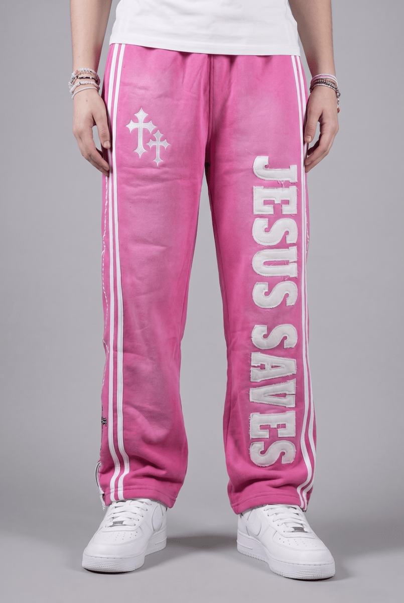 Pink Jesus Saves Sweatpants - Crowned Saints