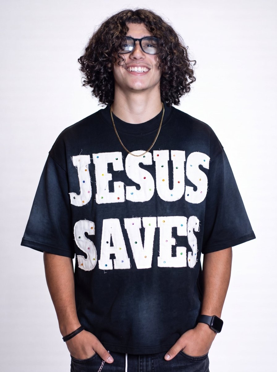 Black Savior Jeweled Tee - Crowned Saints