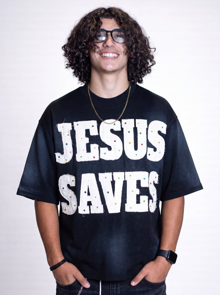 Black Savior Jeweled Tee - Crowned Saints