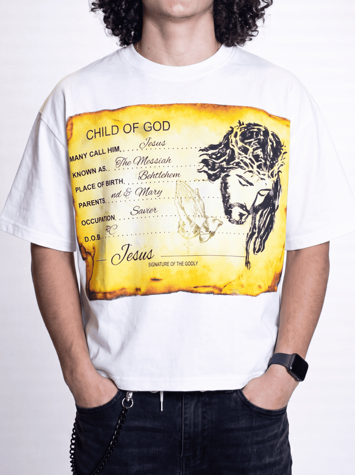 Frost White Identity Boxy Tee - Crowned Saints