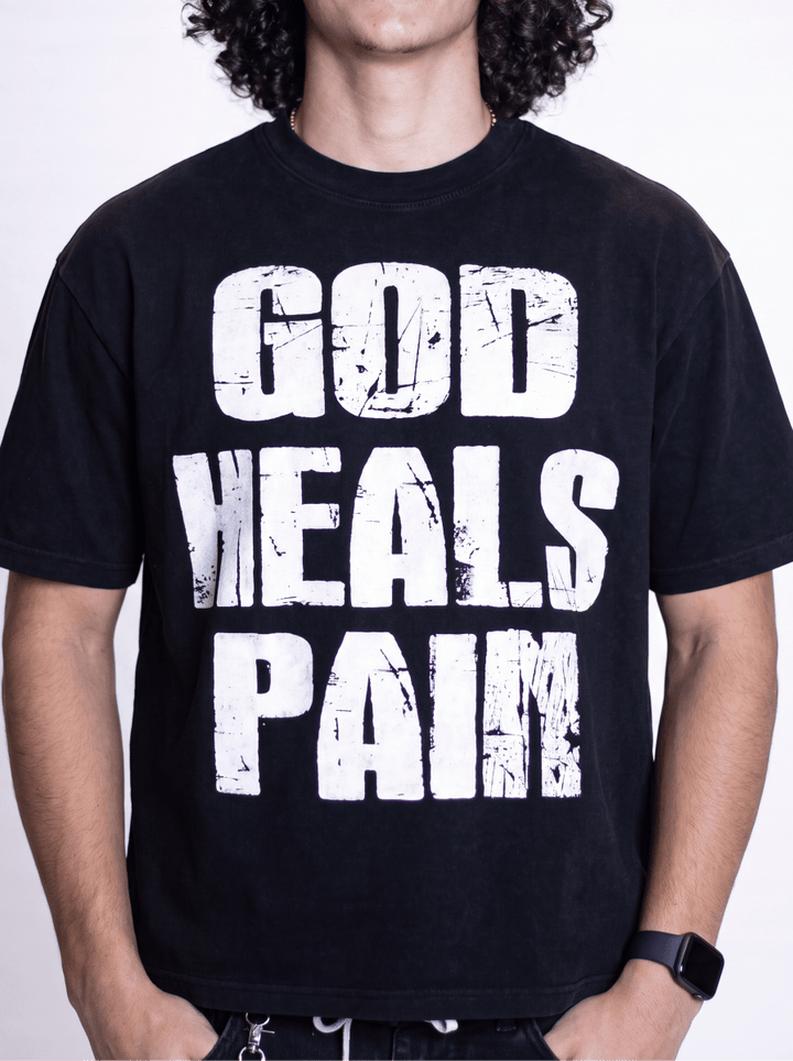 Black Healed Boxy Tee - Crowned Saints