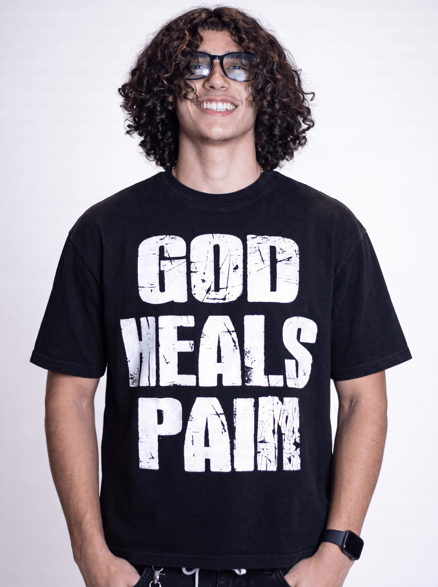 Black Healed Boxy Tee - Crowned Saints