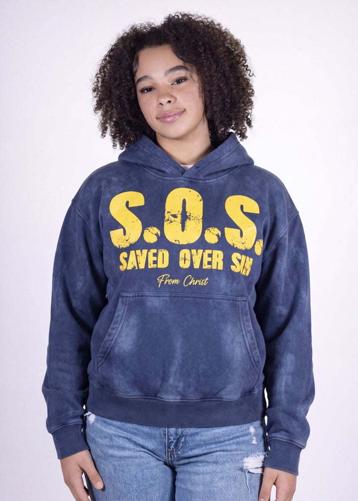 "Blue" S.O.S. Hoodie - Crowned Saints